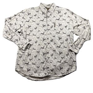 North River Men Button Up Shirt Deer Hunting Outdoor Western Rodeo Medium F117
